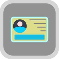 Id Card Flat round corner Icon Design vector