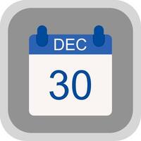 December Flat round corner Icon Design vector