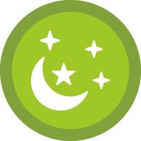 Moon Glyph Due Circle Icon Design vector