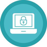 Laptop Glyph Due Circle Icon Design vector