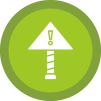 Caution Line Shadow Circle Icon Design vector