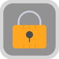 Locked Flat round corner Icon Design vector