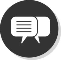 Dialog Glyph Shadow Circle Icon Design vector