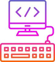 Web Programming Line Gradient Icon Design vector
