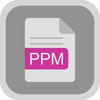 PPM File Format Flat round corner Icon Design vector