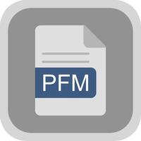pfm archivo formato plano redondo esquina icono diseño vector