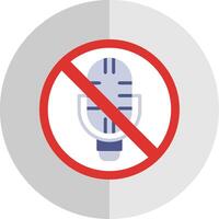 No Microphone Flat Scale Icon Design vector