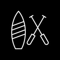 Paddle Board Line Inverted Icon Design vector