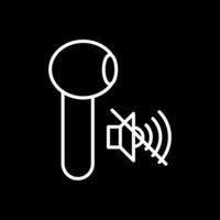 Earbuds Line Inverted Icon Design vector