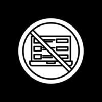 Prohibited Sign Glyph Inverted Icon Design vector