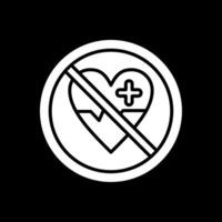 Prohibited Sign Glyph Inverted Icon Design vector