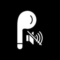 Earbud Glyph Inverted Icon Design vector