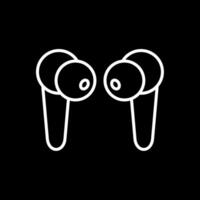 Earbuds Line Inverted Icon Design vector