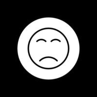 Sad Face Glyph Inverted Icon Design vector