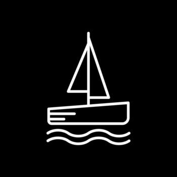 Catamaran Line Inverted Icon Design vector