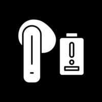 Earbud Glyph Inverted Icon Design vector