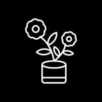 Flowerpot Line Inverted Icon Design vector