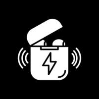 Earbuds Glyph Inverted Icon Design vector