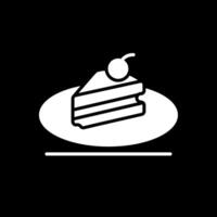 pedazo de pastel glifo invertido icono diseño vector