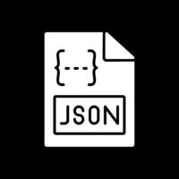 Json Glyph Inverted Icon Design vector