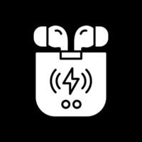 Earbuds Glyph Inverted Icon Design vector