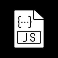 Js Glyph Inverted Icon Design vector