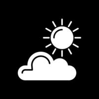 Sun Glyph Inverted Icon Design vector