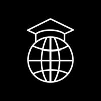 Study Abroad Line Inverted Icon Design vector