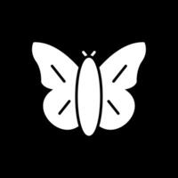 mariposa glifo invertido icono diseño vector