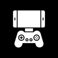 Mobile Game Glyph Inverted Icon Design vector