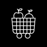 Fruit Cart Line Inverted Icon Design vector