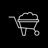 Wheelbarrow Line Inverted Icon Design vector