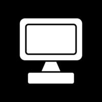 Monitor Screen Glyph Inverted Icon Design vector