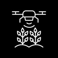 Agricultural Drones Line Inverted Icon Design vector