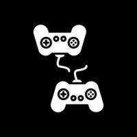 Player Versus Player Glyph Inverted Icon Design vector