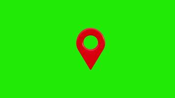 3D Location green screen pin icon motion graphics animation with alpha channel. 4K Resolution video