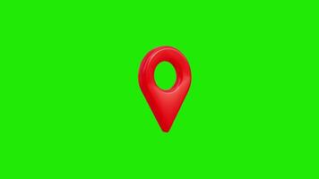 3D Location green screen pin icon motion graphics animation with alpha channel. 4K Resolution video