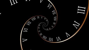 temps Voyage spirale l'horloge animation en boucle Contexte. infini concept de temps Voyage 4k résolution video