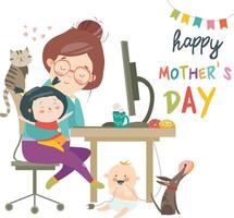 Happy Mother Day Cartoon Image vector