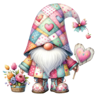 Mother's Day Gnome with Heartwarming Sign Illustration. png