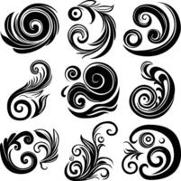 Graphic Design Assets Set of Curlicues and Flourishes vector