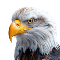 close up portrait of an eagle animal isolated on a transparent background, generated ai png