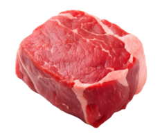 Fresh raw beef slices isolated on transparent background, generated ai png