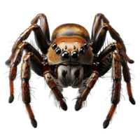 close up portrait of spider insect with transparent background, generated ai png