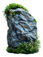 A large rock with moss growing on it png