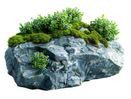 A large rock with moss growing on it png