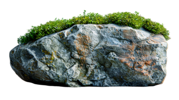 A large rock with moss growing on it png