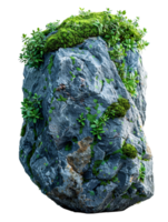 A large rock with moss growing on it png