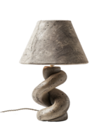 een lamp met een geel schaduw is lit omhoog. geïsoleerd Aan een transparant achtergrond. png