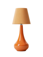 A lamp with a yellow shade is lit up. Isolated on a transparent background. png